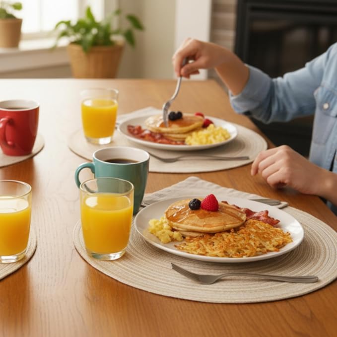 SHACOS Round Braided Placemats Set of 4 Washable Place Mats - Image 5
