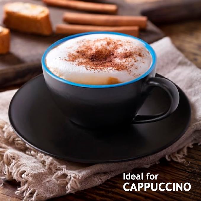 MIAMIO - Set of 6, Ceramic Stackable Cappuccino Cups Set / 6 Ounce Cappuccino - Image 4