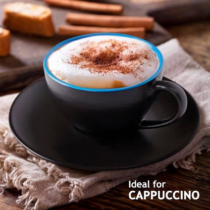 MIAMIO - Set of 6, Ceramic Stackable Cappuccino Cups Set / 6 Ounce Cappuccino - Image 4