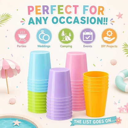Yungyan 50 Pack 16 oz Stadium Cups Reusable Plastic Cups Blank Drink Stadium - Image 4