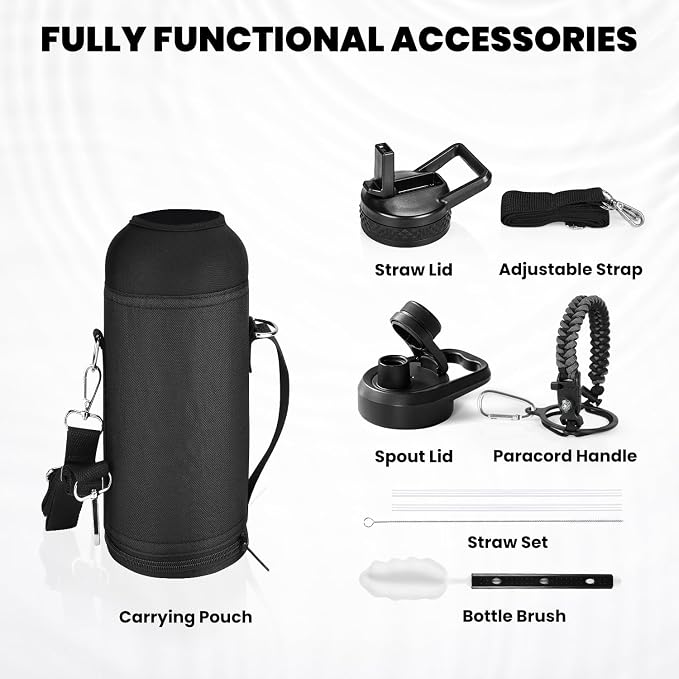 RAYMYLO Insulated Water Bottle 40 oz, Triple Wall Vacuum Stainless Steel | - Image 6