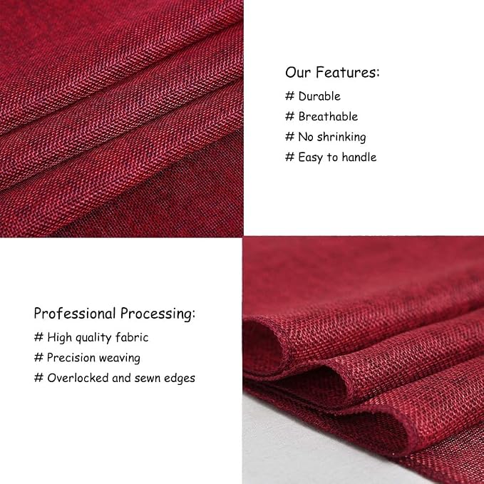 Burgundy Valentines Day Table Runner Burlap Table Cloth 2 Packs 13x108 Inch | - Image 8