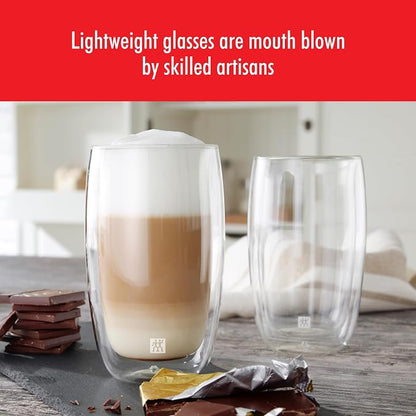 ZWILLING Sorrento 8-pc Double-Wall Glass Latte Cup Set | Artisan made, Double - Image 4