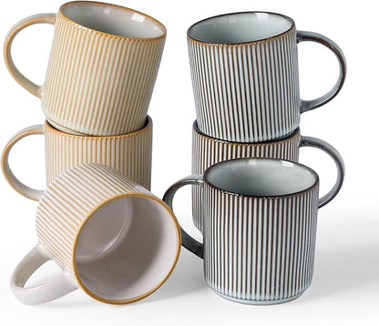 famiware Coffee Mug Set for 6, Star 12 oz Catering Mugs Cup Set by Famiware