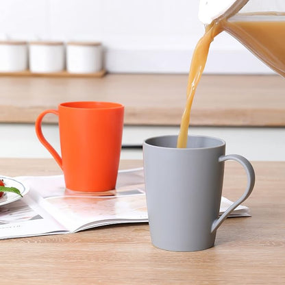 Coffee Mugs Set of 6, 12 Ounce Plastic Coffee Cups Set, 3 Basic Colors | - Image 6