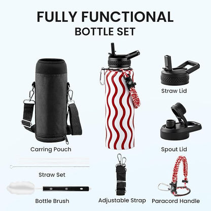 RAYMYLO Insulated Water Bottle 40 oz, Triple Wall Vacuum Stainless Steel | - Image 8