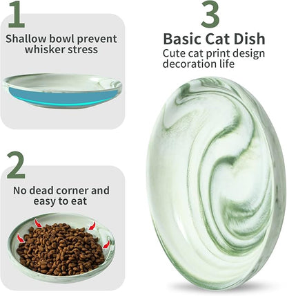 3 PCS Ceramic Cat Bowls, 5.5 in Pet Bowl Cat Dishes - Image 4