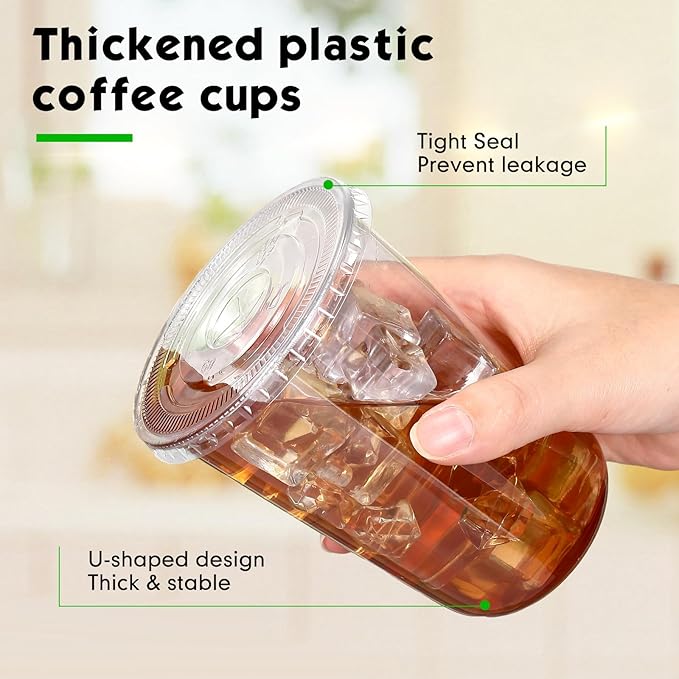 Ziliny 50 Sets 16 oz Clear Plastic Cups - Image 4