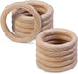 FoDau770 10pcs Natural Beech Wooden Rings, Unfinished Solid Wood Rings Heavy by FoDau770