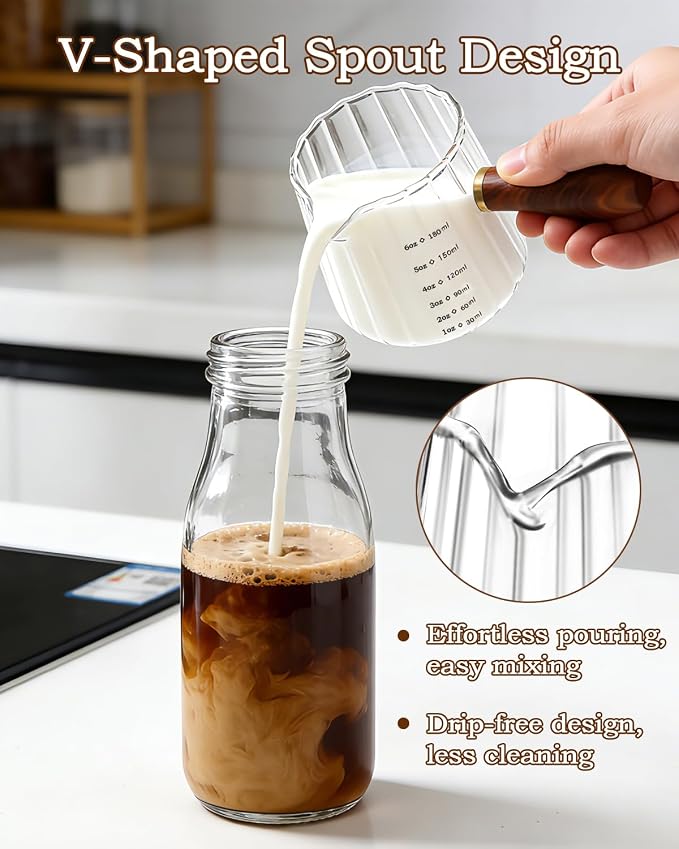 Espresso Measuring Cup, 6oz Borosilicate Glass Espresso Cups - Image 5