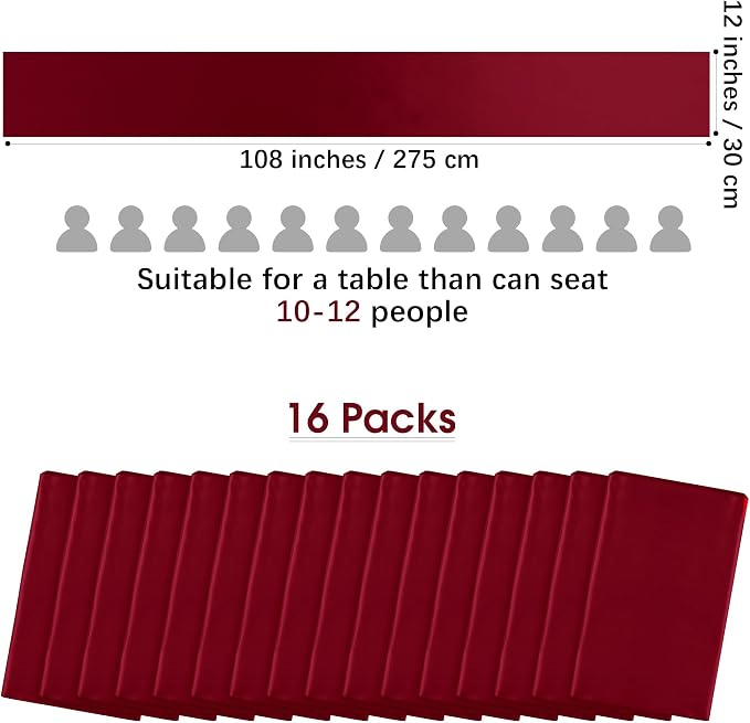 ANECO 4 Pack Satin Table Runner 12 x 108 Inch Long Bright Silk and Smooth - Image 2