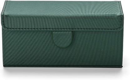 Oirlv Travel Rings Storage Box: Compact Multi-Ring Organizer Case, Premium Leather & Velvet Lined for Tangle-Free Protection, Portable Jewelry Case for Weekend Trips & On-the-Go(Green)