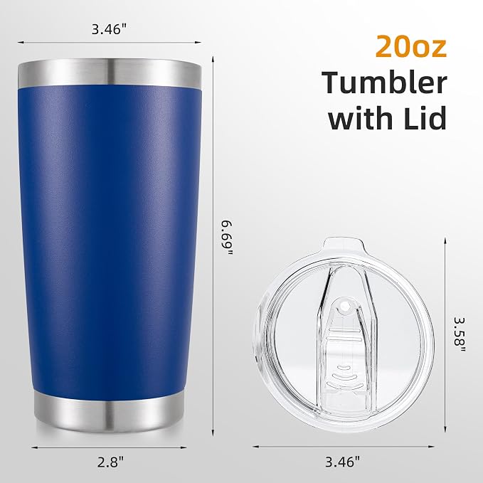 20oz Tumbler Bulk with Lid Stainless Steel Tumblers, 6 Pack | Leak Proof Lid - Image 5