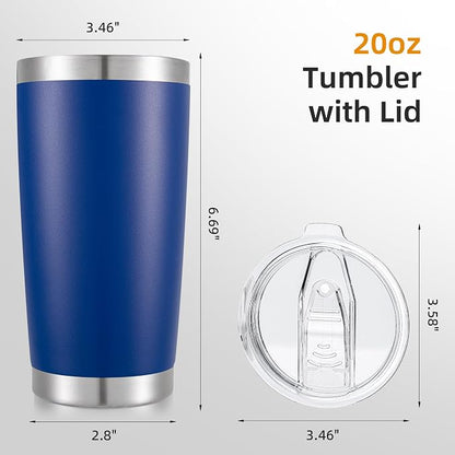 20oz Tumbler Bulk with Lid Stainless Steel Tumblers, 6 Pack | Leak Proof Lid - Image 5