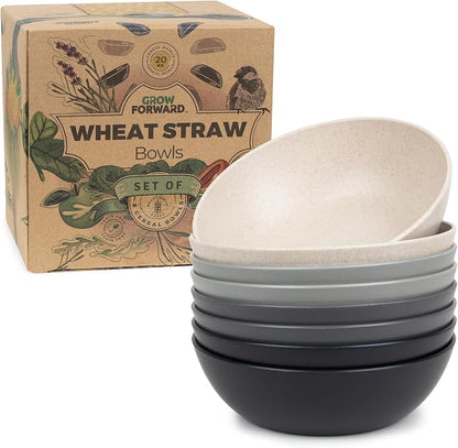 Grow Forward Premium Wheat Straw Bowls Set of 8 by GrowForward