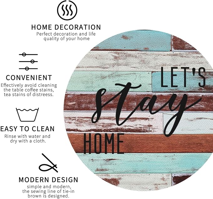Farmhouse Wooden Home Coasters Set of 6 Coasters - Image 4