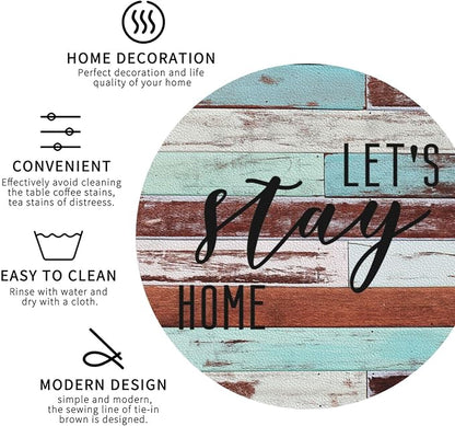 Farmhouse Wooden Home Coasters Set of 6 Coasters - Image 4