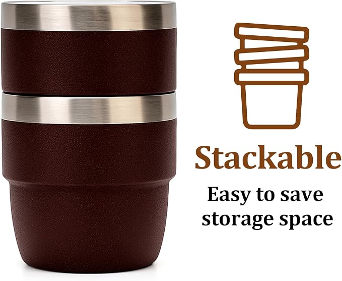Zenbo 4 oz Espresso/Coffee Cups, Ceramic-Lined Double Wall Vacuum Insulated - Image 5
