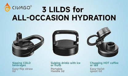 CIVAGO 32 oz Insulated Stainless Steel Water Bottle - Image 3