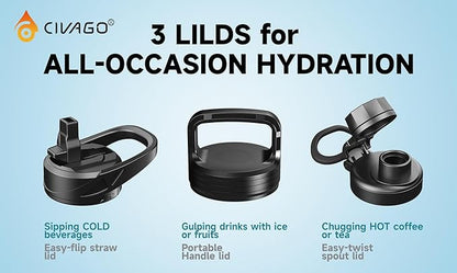 CIVAGO 32 oz Insulated Stainless Steel Water Bottle - Image 2