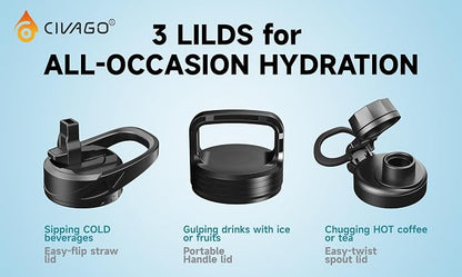 CIVAGO 40 oz Insulated Stainless Steel Water Bottle - Image 2