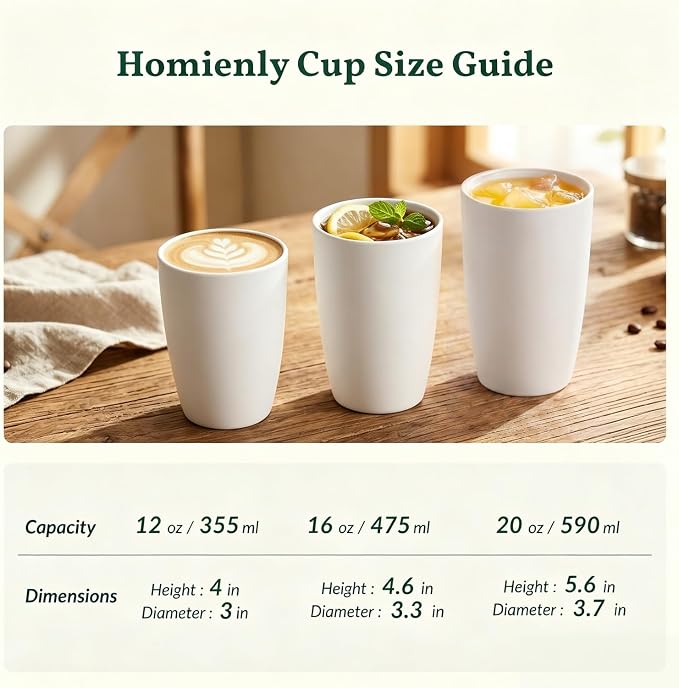 Homienly Wheat Straw Cups 12oz Unbreakable & Easy to Clean Cups Reusable - Image 9