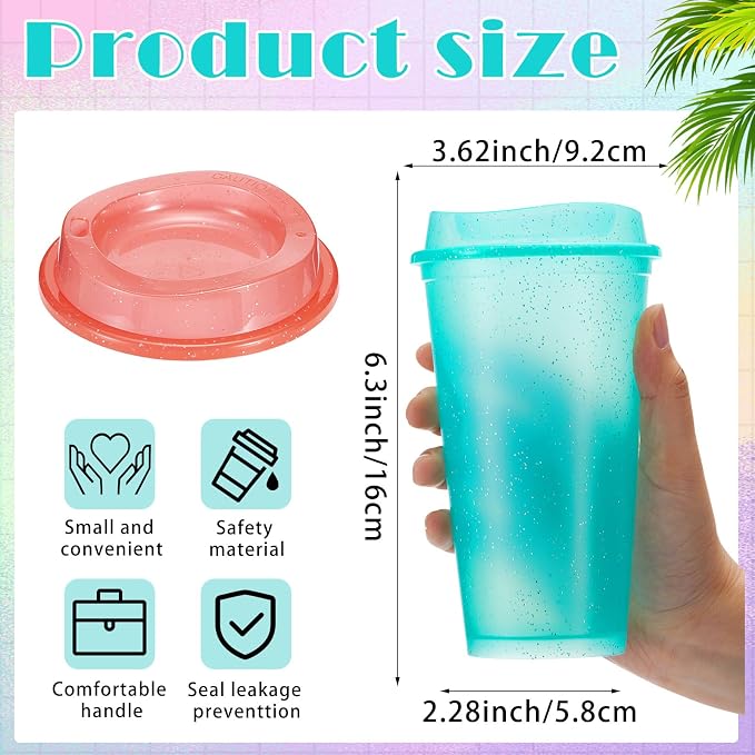 FillTouch 12 Pcs 16 oz Reusable Coffee Cups - Image 2