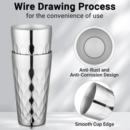 Beasea Stainless Steel Cups 19 oz, 6 Pack Large 18.6oz 550ml Stainless Steel - Image 3