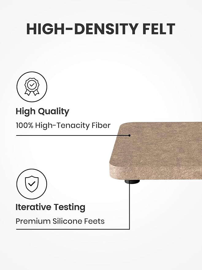 Fluxynara Felt Coasters for Drinks, Mixed Sizes, Oatmeal & Taupe | 8 x 4 and 4 - Image 3