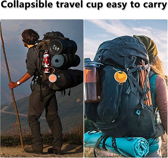 Litoexpe 2 Pack Silica gel Collapsible Travel Cup 270ml, Portable Folding - Image 4
