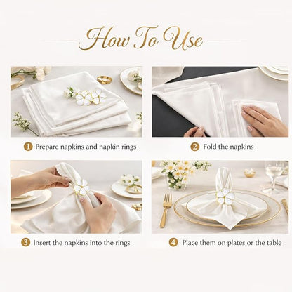 Flower Napkin Rings Set of 8, European Palace-Style Glaze, High-Temperature - Image 6
