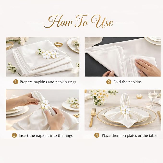 Flower Napkin Rings Set of 8, European Palace-Style Glaze, High-Temperature - Image 6