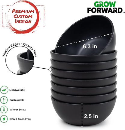 Grow Forward Premium Wheat Straw Bowls Set of 8 - Image 3