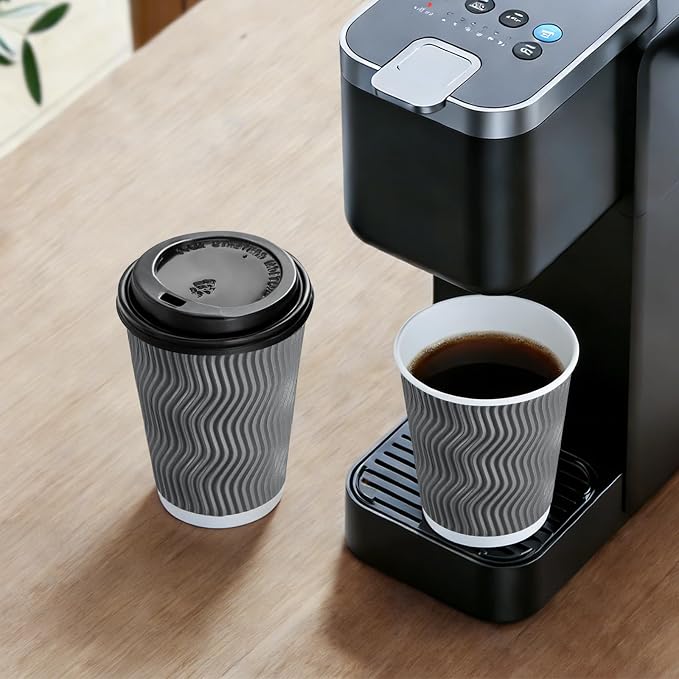 Lamosi 50 Pack 10 oz Insulated Disposable Coffee Cups - Image 5