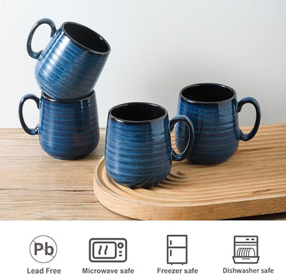 Hasense Small Coffee Mugs 8 oz, Ceramic Cappuccino Cups Set of 4, Espresso Mug - Image 4