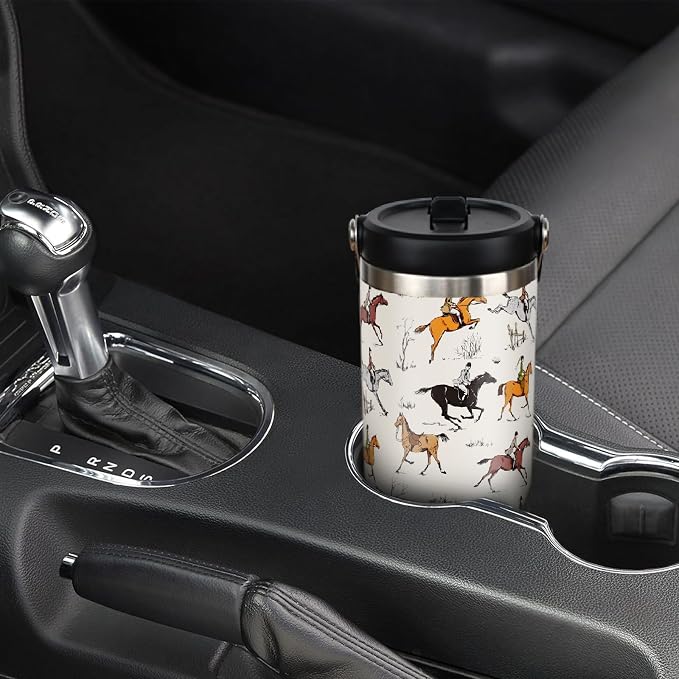 30 oz Horse Tumbler with Handle and Flip Straw, Vacuum Insulated Water Bottle - Image 6