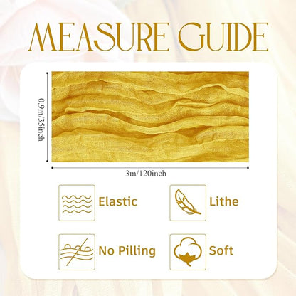 Cheesecloth Table Runner Gold 10FT Boho Gauze Runner, 12 Pack | 120 Inch Cheese - Image 2