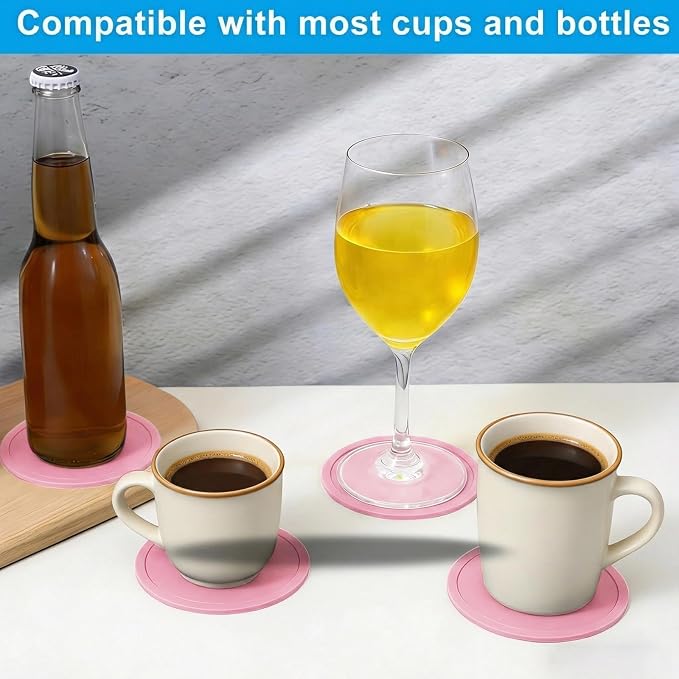 Set of 6 Leather Coasters, Dual-Sided Non-Slip & Waterproof, - Image 3