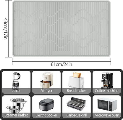 24" x 17" Heat Resistant Mat for Countertop Lanstics Silicone Baking Mat Non-Slip Air Fryer Mats Multipurpose Countertop Protector Microwave Mats Fire Resistant Mat Place Mat for Kitchen Counter