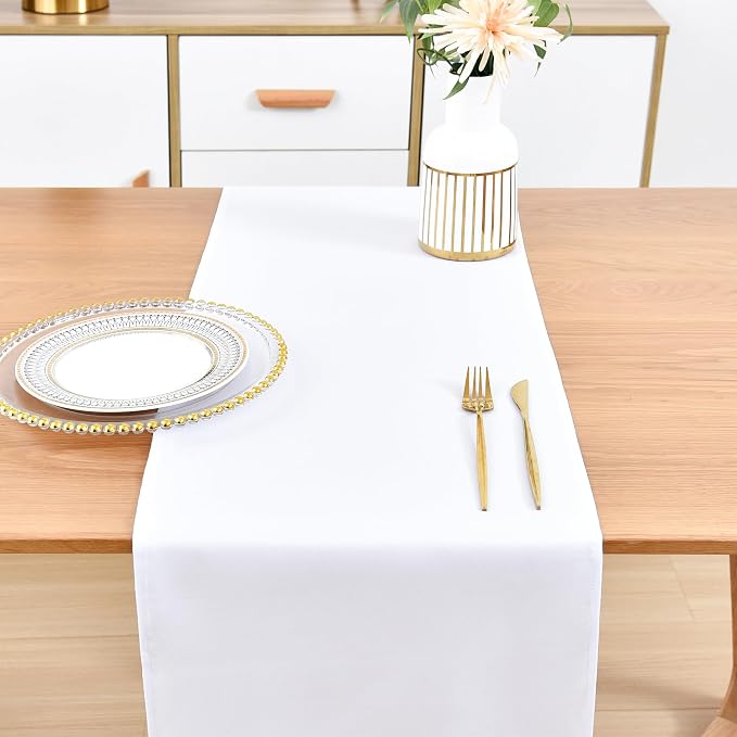 Farmhouse White Table Runner Dining Table Runners 48 Inches Long Coffee Table - Image 7