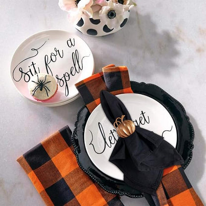 wonlex Fall Napkin Rings Set of 6, Pumpkin Napkin Holders Ring - Image 3