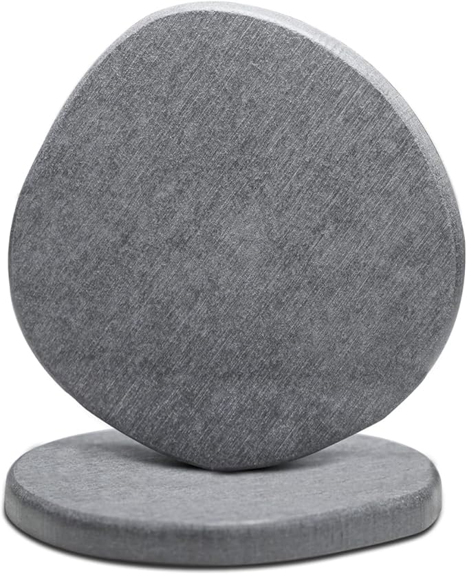 Diatomaceous Earth Coasters, Heat-Resistant, Modern Stone Design, Dark Gray by YOULTTAN