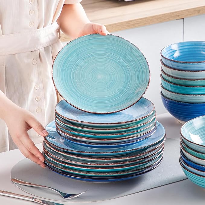 vancasso Bonita Stoneware Dinnerware Sets, 24 Pieces Dishes Set - Image 9
