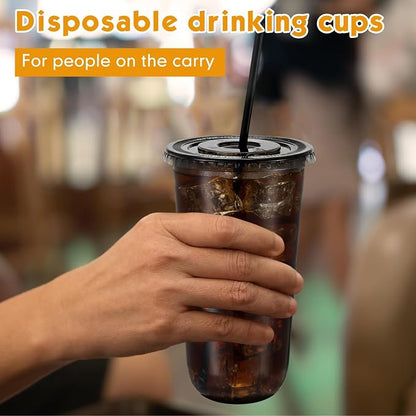 Ziliny 50 Sets 20oz Black Plastic Cups - Image 5