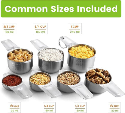 Spring Chef Stainless Steel Measuring Cups Set of 7 - Image 3