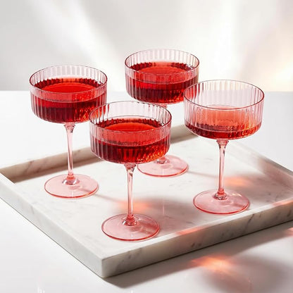 LIYH 20pcs Pink Martini Glasses 10 Oz Martini Glasses Plastic Disposable Pink - Image 9