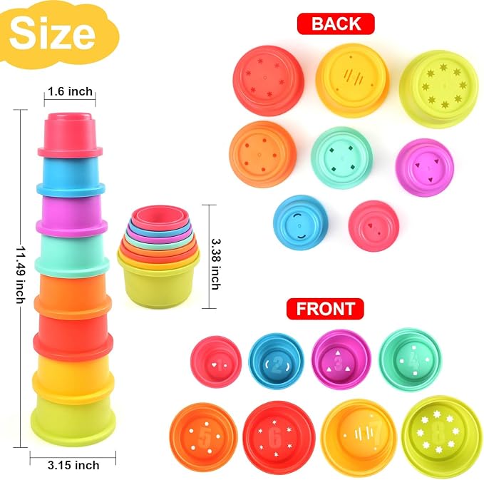 Baby Stacking Nesting Cups Toys, Baby Toys 6 to 12 Months, Montessori Toys - Image 5