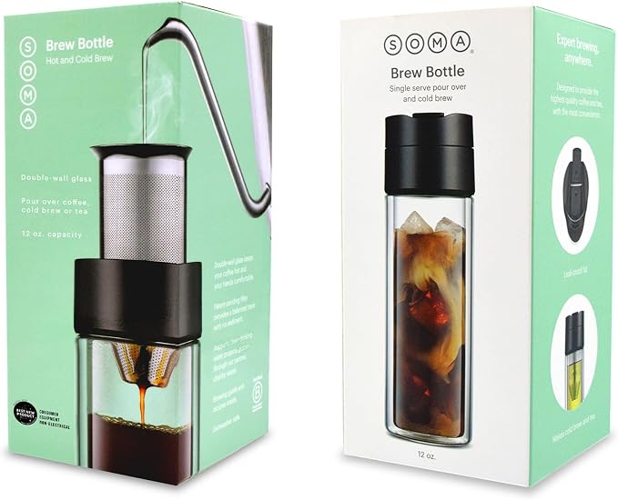 SOMA Double Wall Glass Tea and Coffee Cold Brew Bottle - Image 2