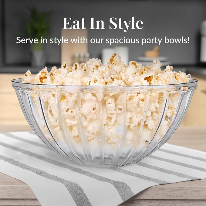 Prestee 12 Pack Clear Plastic Serving Bowls - 53 Oz Round Reusable and - Image 4
