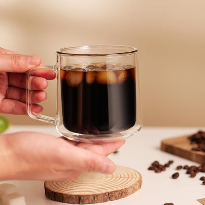 CNGLASS 15oz Double Walled Glass Coffee Mugs, Large Insulated Glass Mugs - Image 7